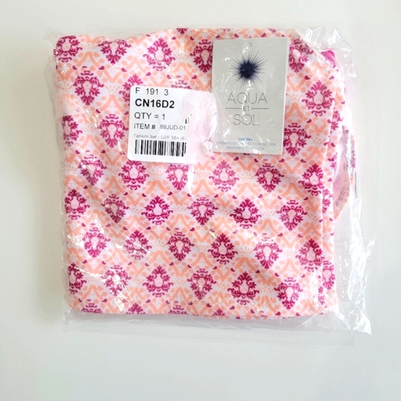 AQUA ET SOL Big Girl Pink Tankini Set - Picture 13 of 14